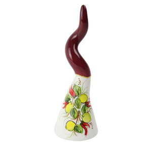 Corno in Ceramica con Dipinto Limoni - Siniscalchi Ceramics