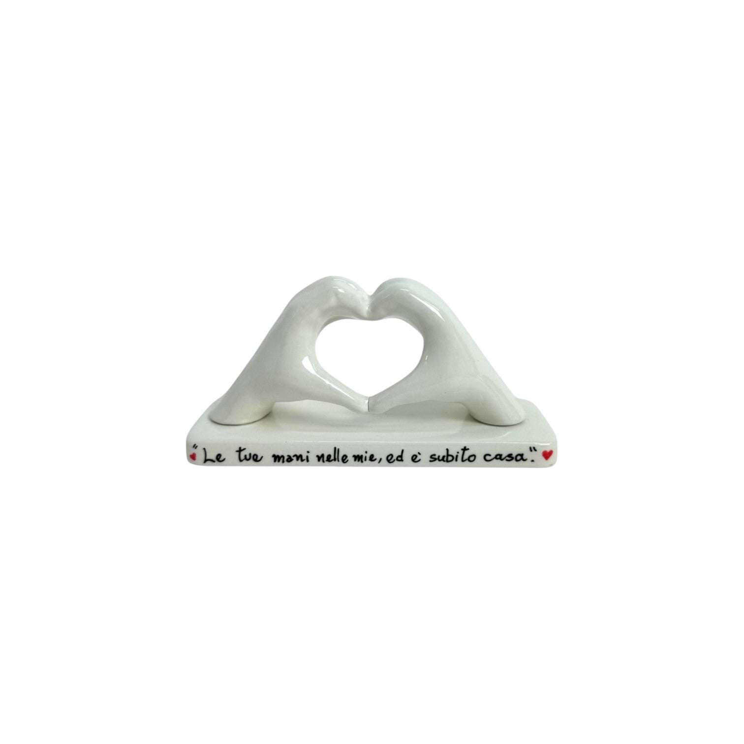 Mani a Cuore Bianco piccola con base - Siniscalchi Ceramics