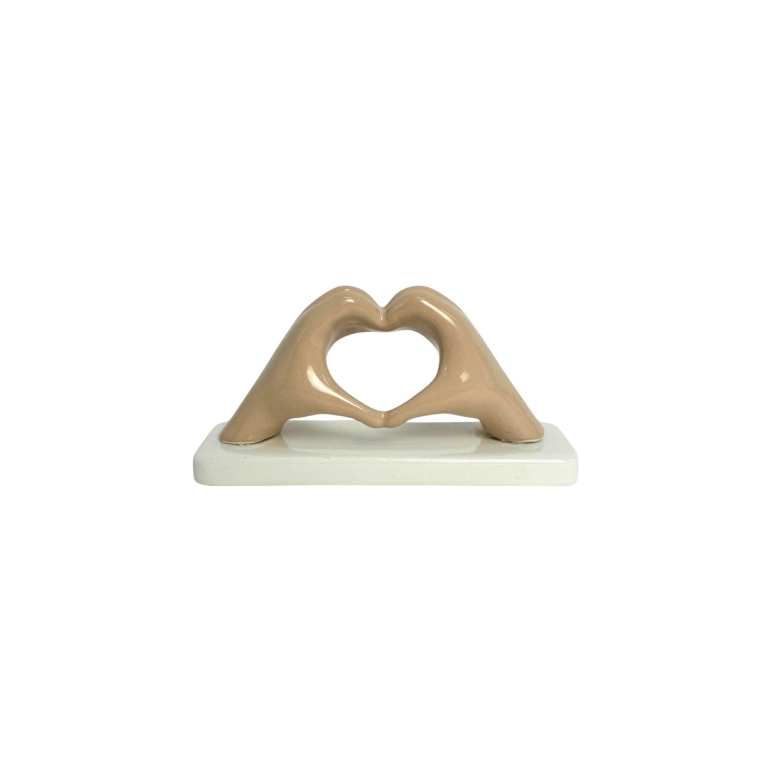 Mani a Cuore Nocciola piccola con base - Siniscalchi Ceramics