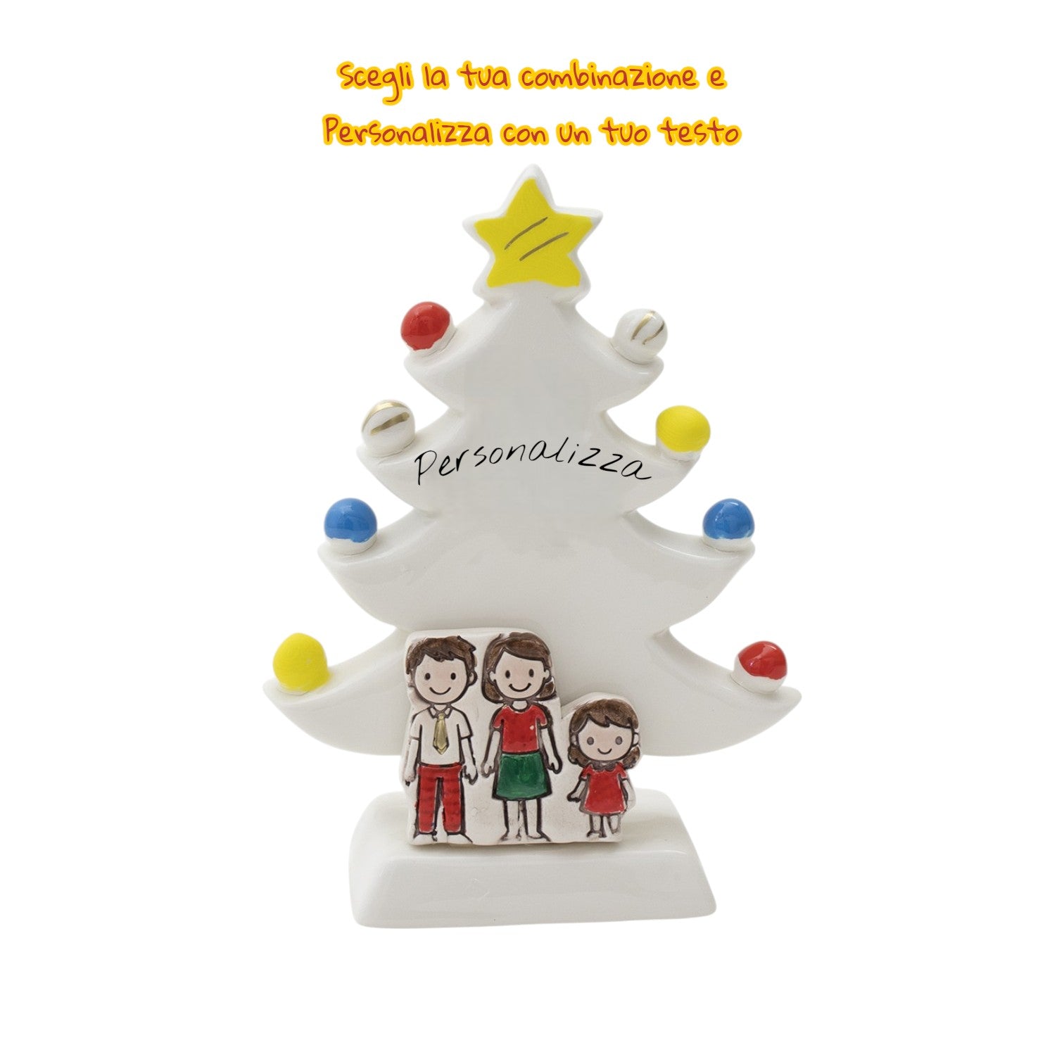 Albero di Natale Bianco 18cm con Omini - Siniscalchi Ceramics