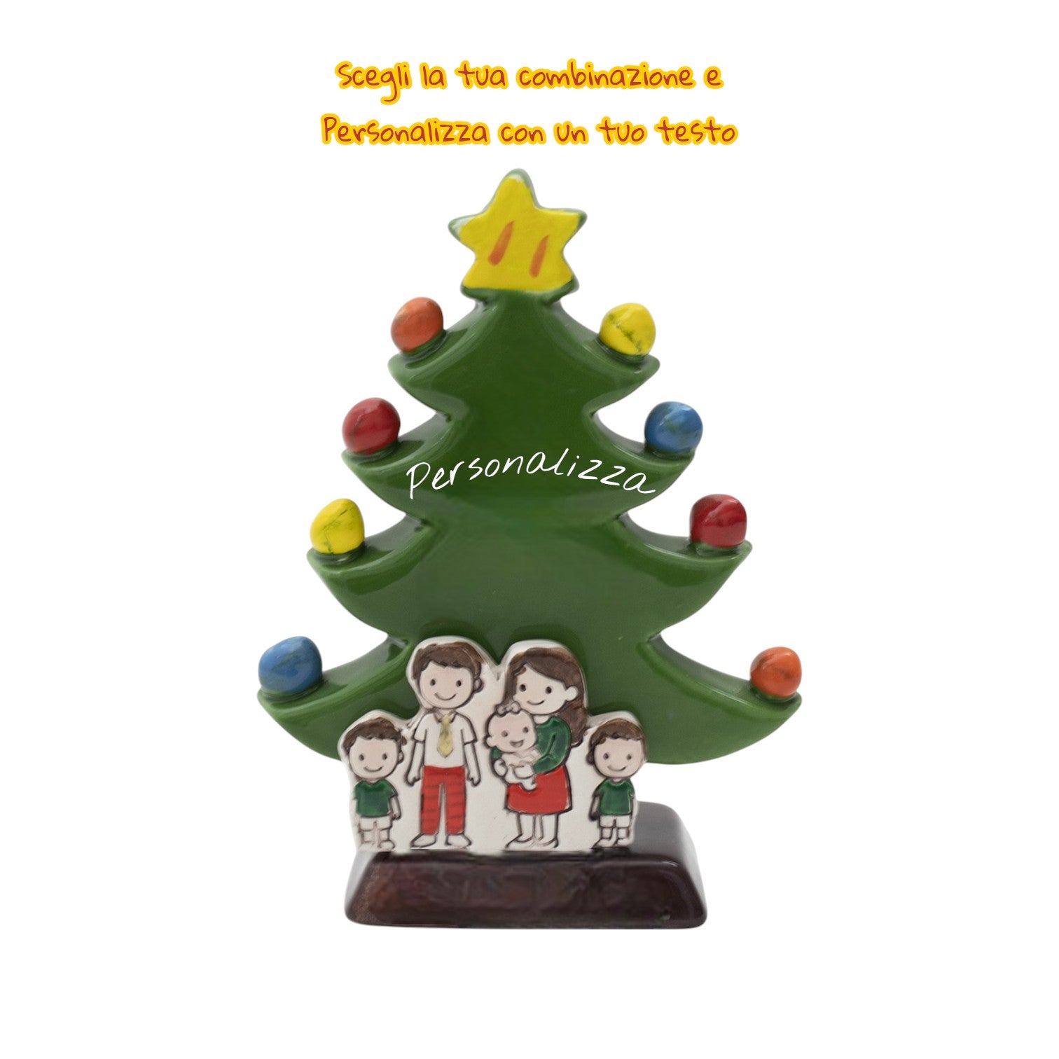 Albero di Natale Verde 18cm con Omini - Siniscalchi Ceramics