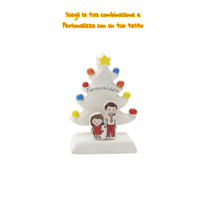 Albero di Natale Bianco 12cm con Omini - Siniscalchi Ceramics