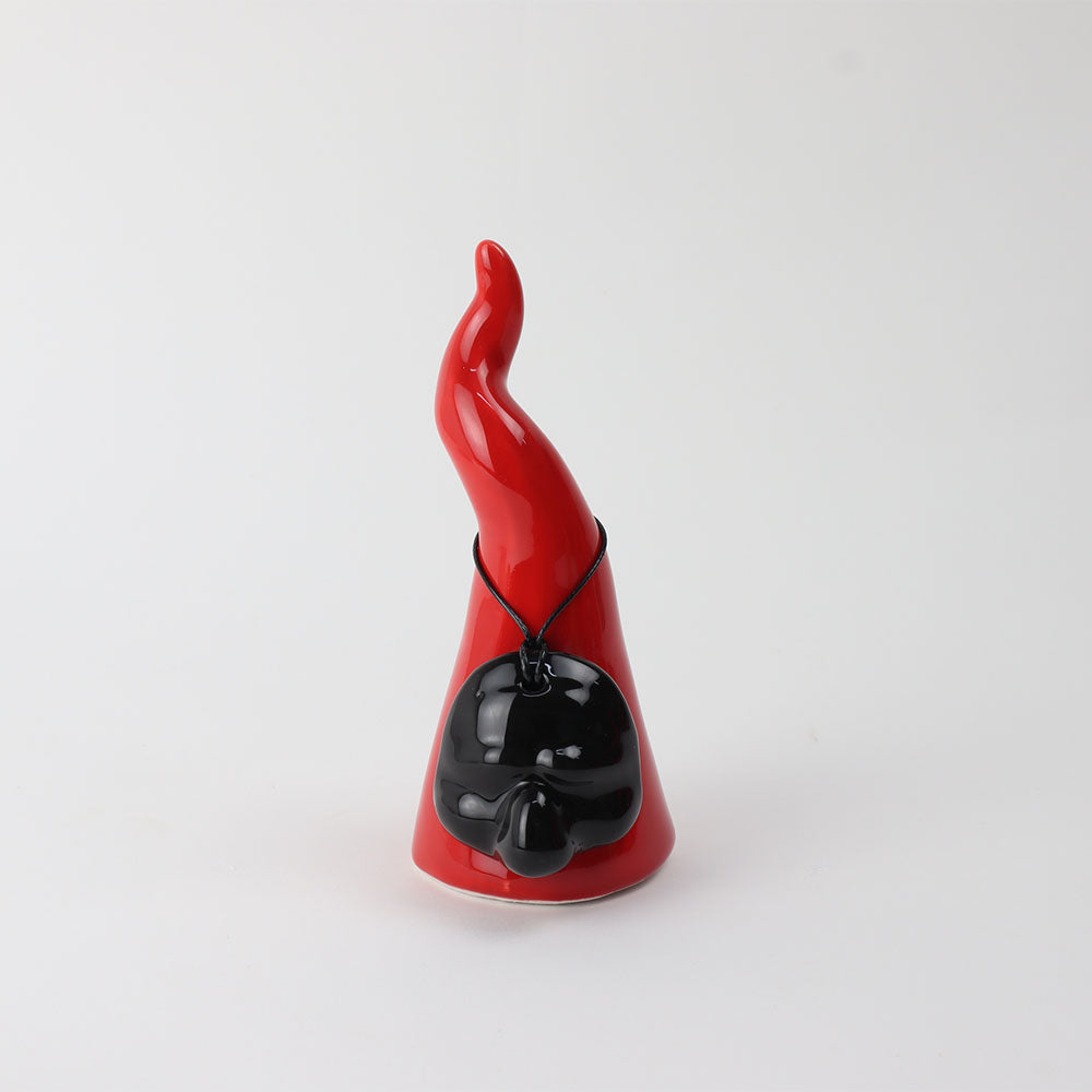 Corno in Ceramica con Maschera di Pulcinella - Siniscalchi Ceramics