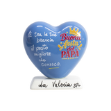 Cuore 10cm con base Buona Festa del Papà