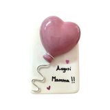 Quadretto con Palloncino Cuore Rosa Antico Festa della Mamma